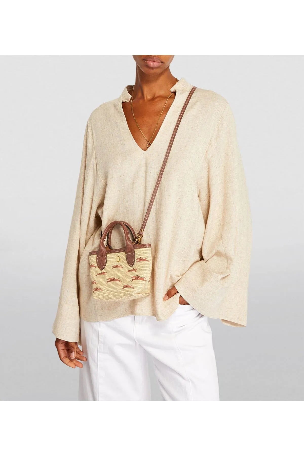 Longchamp Hasır Mini Kahve