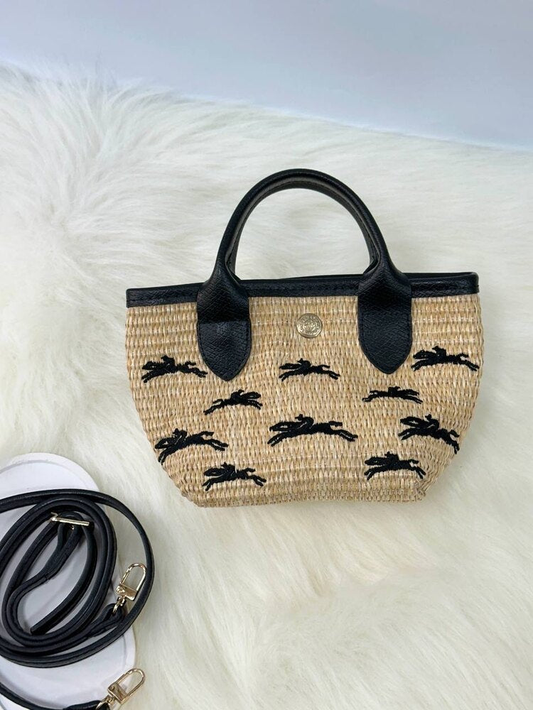 Longchamp Hasır Mini Siyah