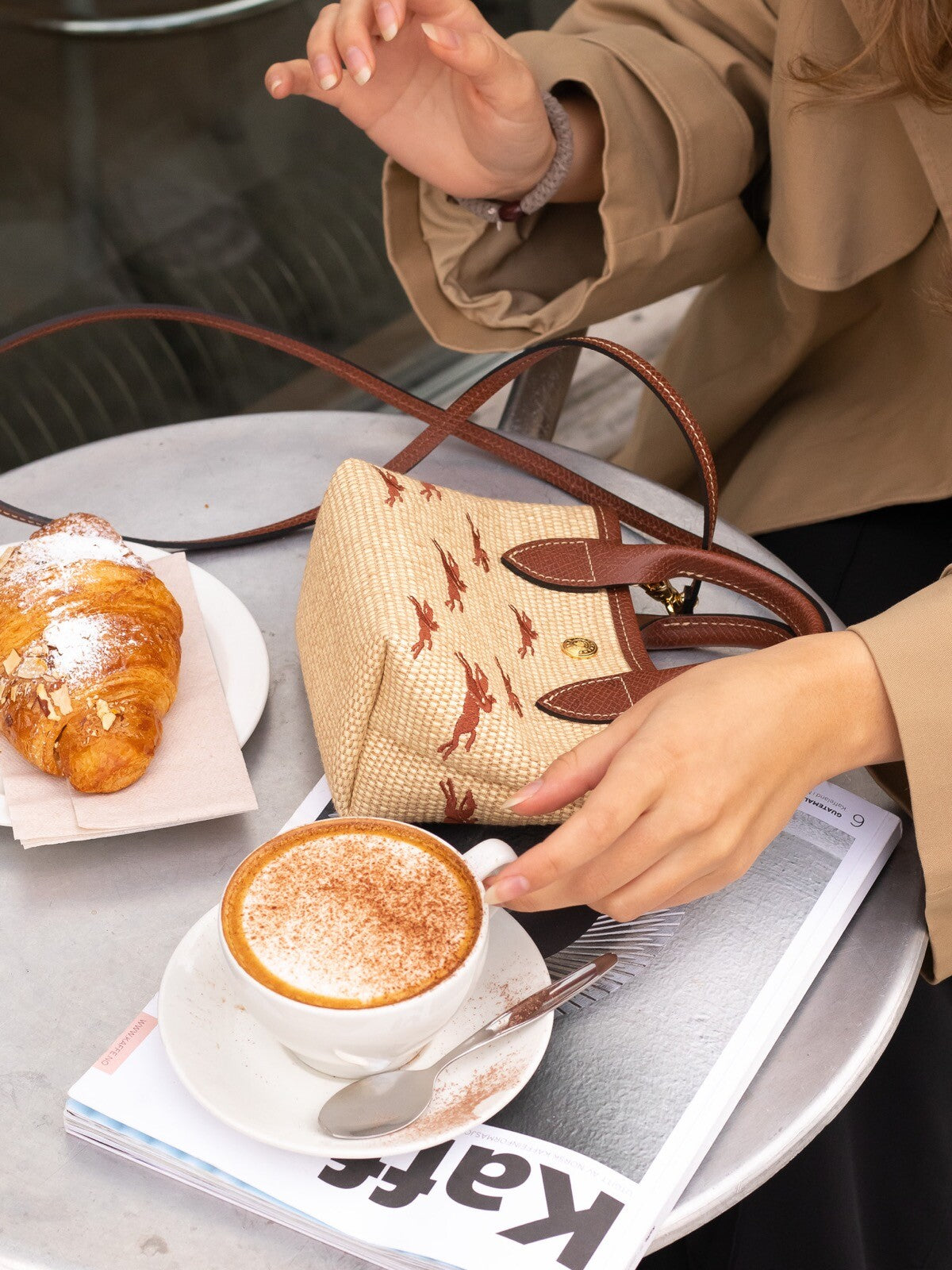 Longchamp Hasır Mini Kahve