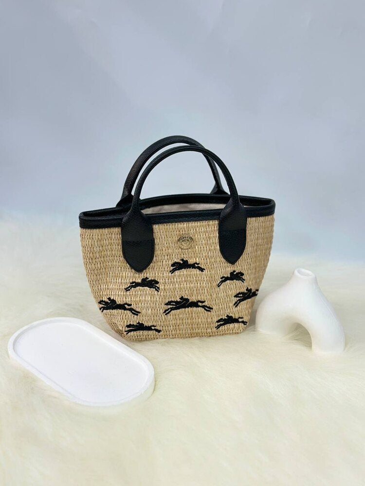 Longchamp Hasır Mini Siyah